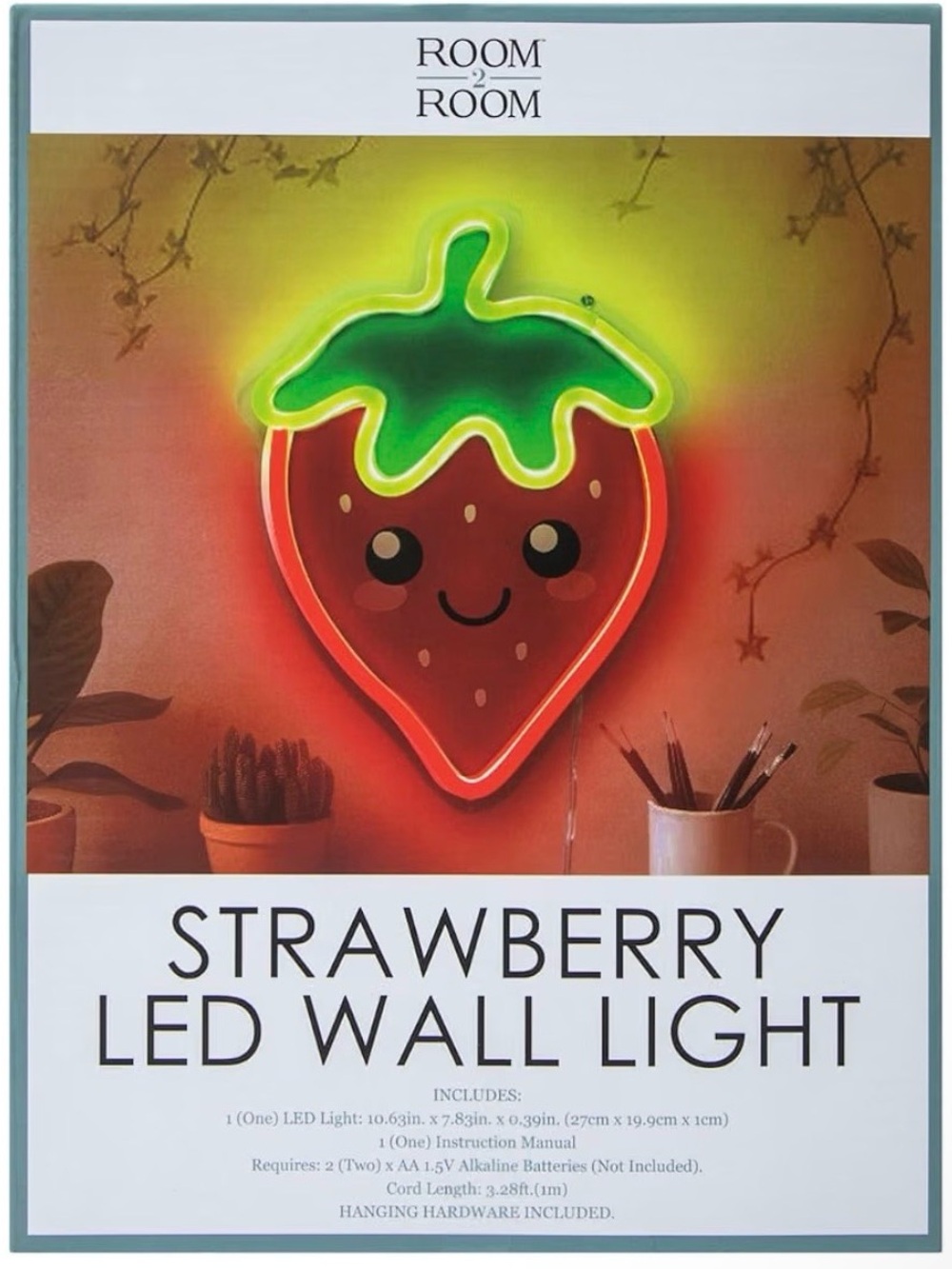 Strawberry LED Wall Light - Red & Green